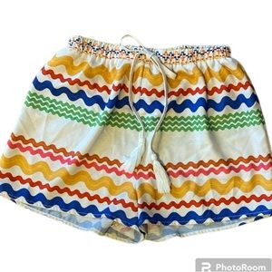 Flying Tomato Multicolor Shorts elastic waist tie women’s small